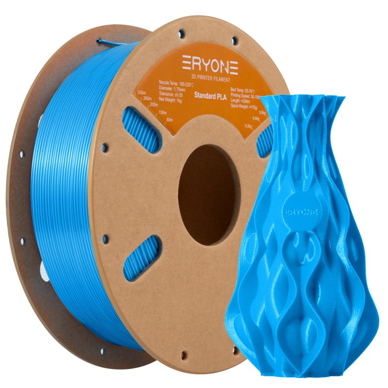 ERYONE PLA Filament 3D Printer PLA Filament 1.75mm +/- 0.03mm, PLA Filament 1KG Cardboard Spool(2.2LBS), Blue - Image 1